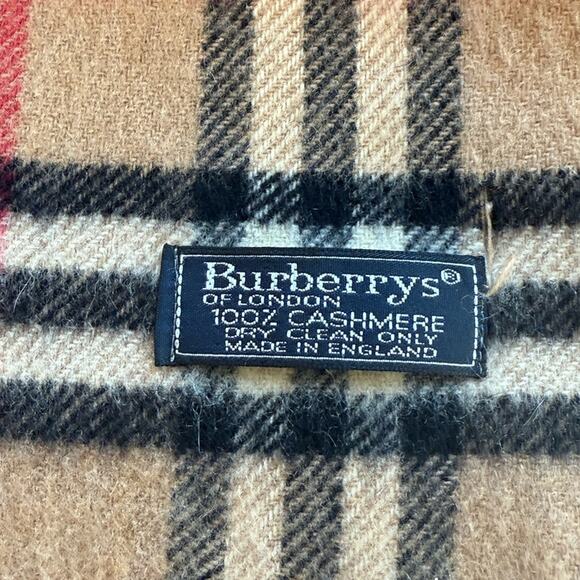 Burberry Tan and Black 100% Cashmere Plaid Scarf - Picture 2 of 5